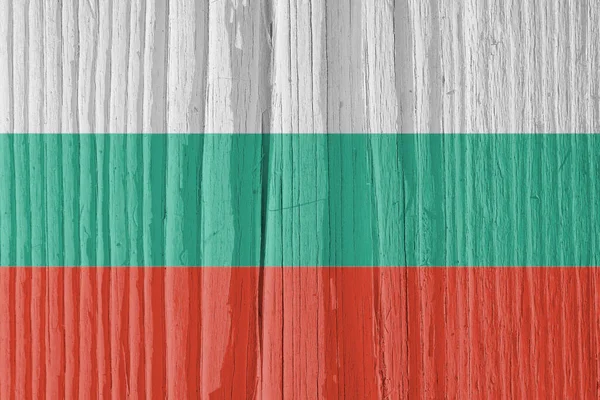 Bandiera Della Bulgaria Superficie Legno Fessurato Secco Sembra Svolazzare Nel — Foto Stock