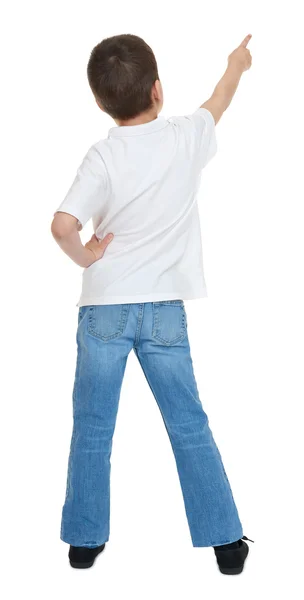 Boy child backside point at — Stock Photo, Image