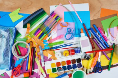 Sanat çalışma alanı yaratıcı aksesuarları, sanat resim ve çizim araçları ile