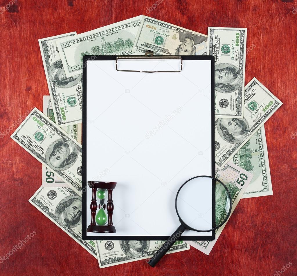 Download Blank Paper Sheet In Clipboard Placed On Center Of Money Dollar And Wood Background Sandglass And Magnifier Business Concept And Information Mockup Stock Photo C Soleg 106887428 PSD Mockup Templates