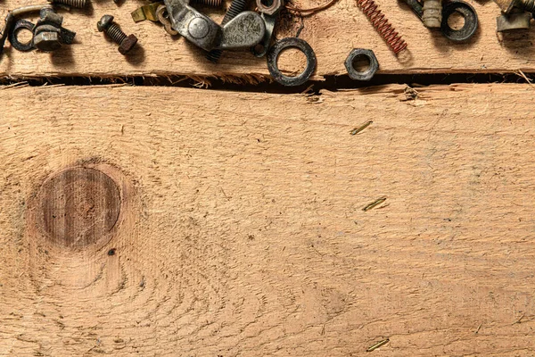 Vecchi Attrezzi Casa Vintage Nature Morte Uno Sfondo Legno Con — Foto Stock