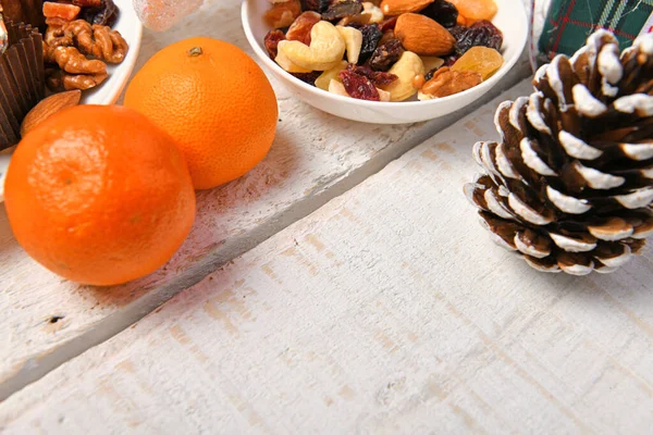 Fondo Vista Superior Alimentos Dulces Para Feliz Navidad Decoración Vacaciones — Foto de Stock