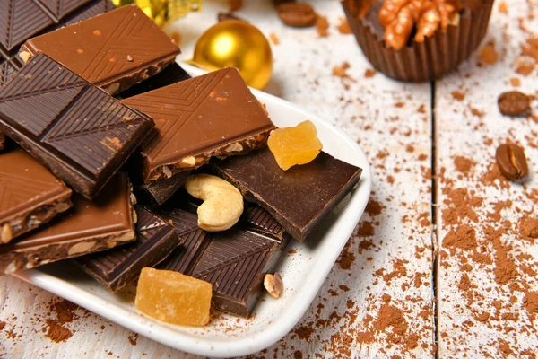 Fundo Vista Superior Comida Doce Para Feliz Natal Decoração Feriado — Fotografia de Stock