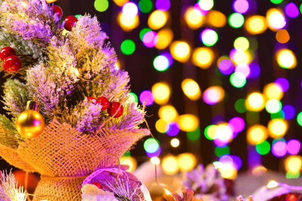 Decoration Background Merry Christmas New Year Holiday Night Illumination Chocolate — Stock Photo, Image