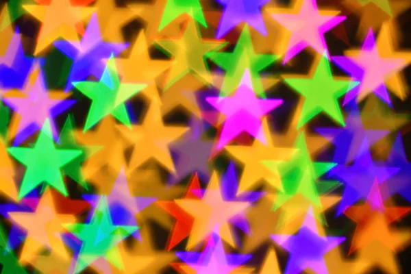 Värikkäitä Tähtiä Valaistus Loma Tai Abstrakti Boke Tausta — kuvapankkivalokuva