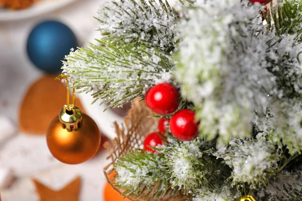 Süßspeisen Draufsicht Hintergrund Für Frohe Weihnachten Oder Neujahr Feiertagsdekoration Schokoladenbonbons — Stockfoto