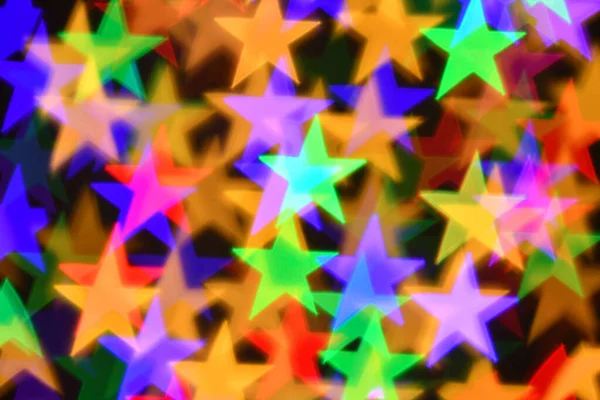 Barevné Hvězdy Osvětlení Pro Dovolenou Nebo Abstraktní Boke Pozadí — Stock fotografie