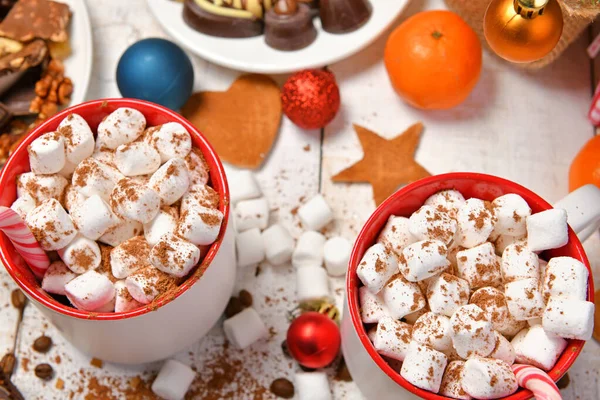 Søt Matvarebakgrunn God Jul Eller Julepynt Til Nyttår Sjokoladegodteri Tangeriner – stockfoto