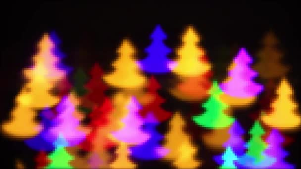 Abstrakter Urlaubshintergrund Bunte Tannenbeleuchtung Mosaikstil Oder Pixel Design — Stockvideo