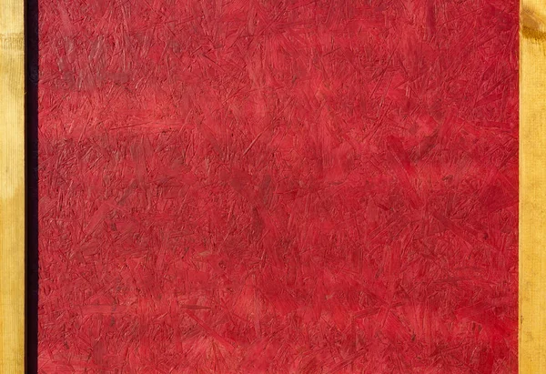 Çerçeve Boş Alana Sahip Ahşap Duvar Sarı Tahta Kaplama Kırmızı — Stok fotoğraf
