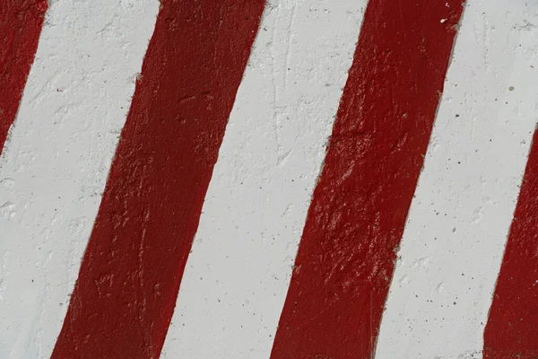 Lignes Rayées Rouges Blanches Sur Bloc Béton Pour Fond — Photo