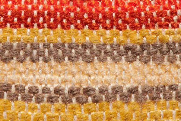 Small Handmade Rug Mat Woven Red Yellow Wool Threads One — Stock Photo, Image