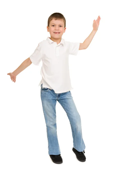 Boy posing on white — Stock Photo, Image