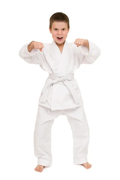 Chłopiec w odzież do sztuk walki — Zdjęcie stockowe