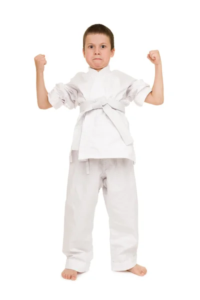 Menino em roupas para artes marciais — Fotografia de Stock