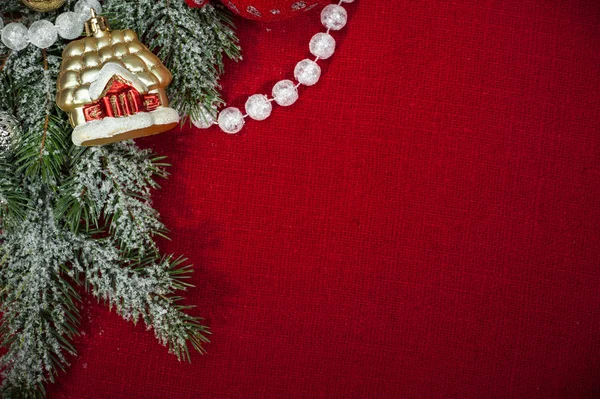 Fondo de Navidad con decoraciones y juguetes — Foto de Stock