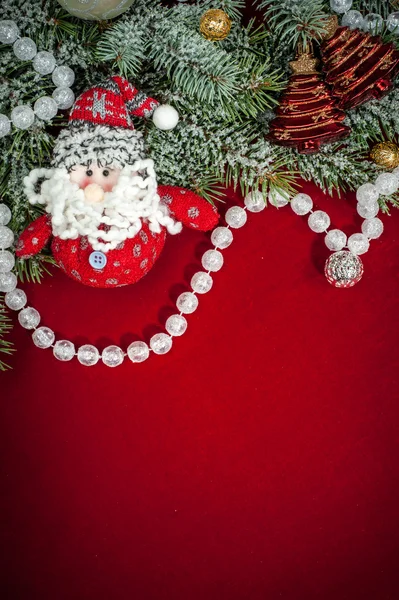 Fondo de Navidad con decoraciones y juguetes — Foto de Stock