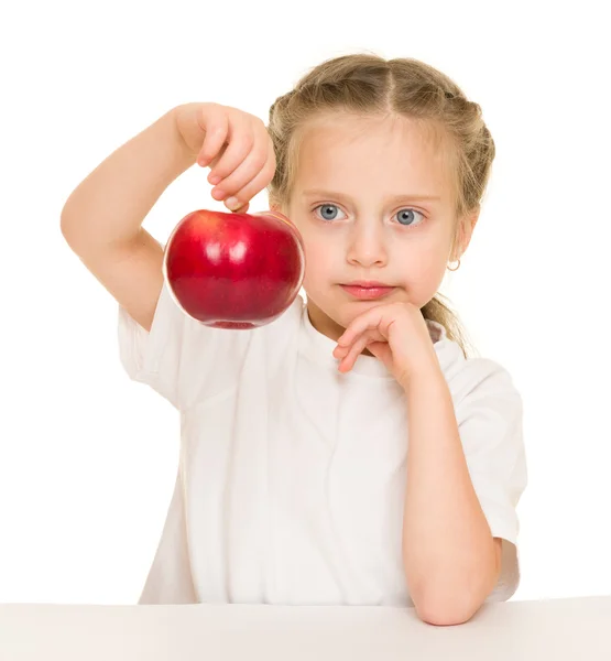 Niña con manzana — Foto de Stock