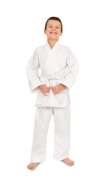 Niño en kimono blanco — Foto de Stock