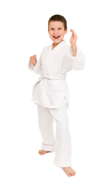 Niño en kimono blanco — Foto de Stock