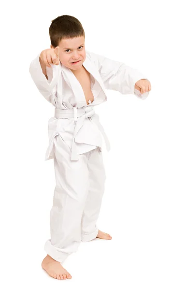 Niño en kimono blanco — Foto de Stock