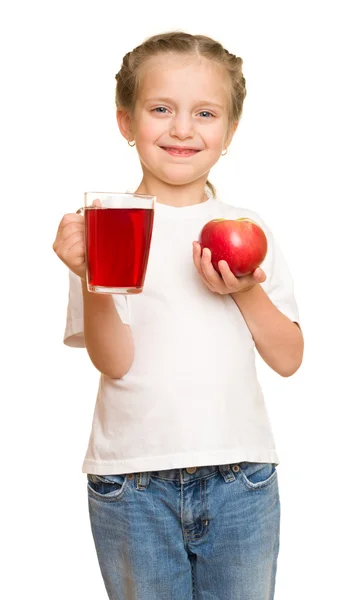 Petite fille avec un verre de jus — Photo