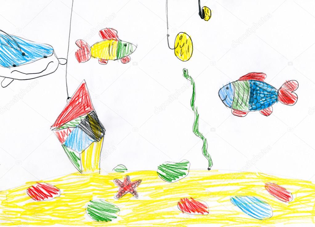 Pêche Et Poissons Sous Leau Enfant De Dessin