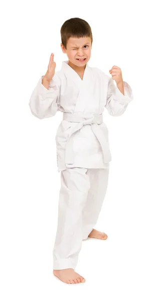 Ragazzo in kimono bianco — Foto Stock