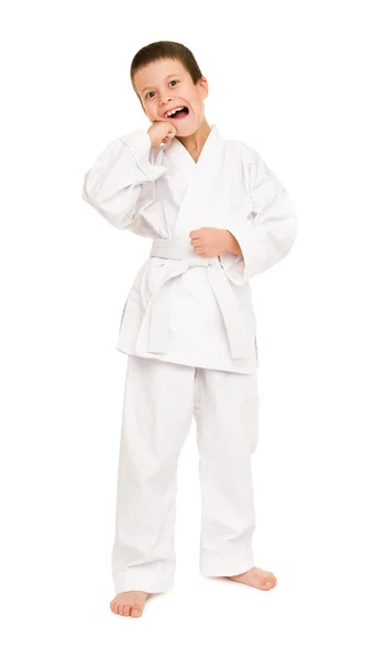 Niño en kimono blanco — Foto de Stock