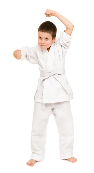 Niño en kimono blanco — Foto de Stock