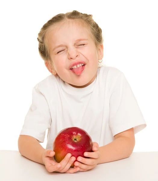 Meisje met apple — Stockfoto