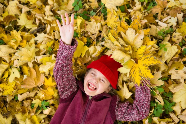 Liten flicka i höstparken — Stockfoto