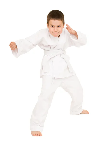 Niño en kimono blanco — Foto de Stock