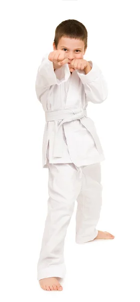 Ragazzo in kimono bianco — Foto Stock