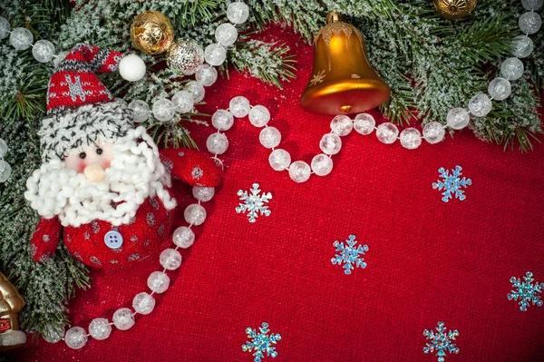 Fondo de Navidad con decoraciones y juguetes — Foto de Stock