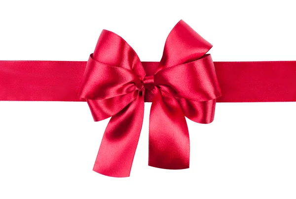 Red bow photo made from silk — Stock Photo, Image