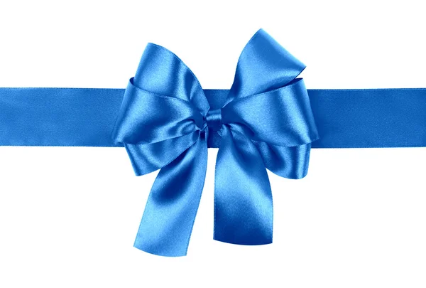 Blue bow photo made from silk — Stock Photo, Image