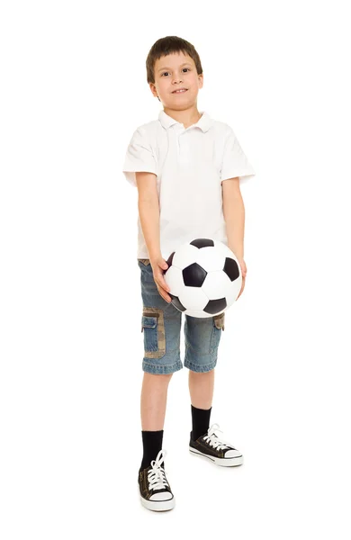 Fútbol chico estudio aislado — Foto de Stock