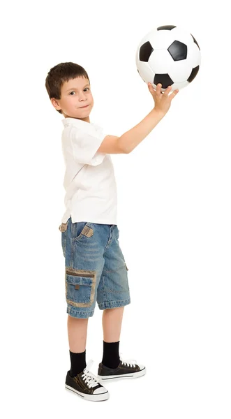 Soccer boy studio isolated — Stock Photo, Image