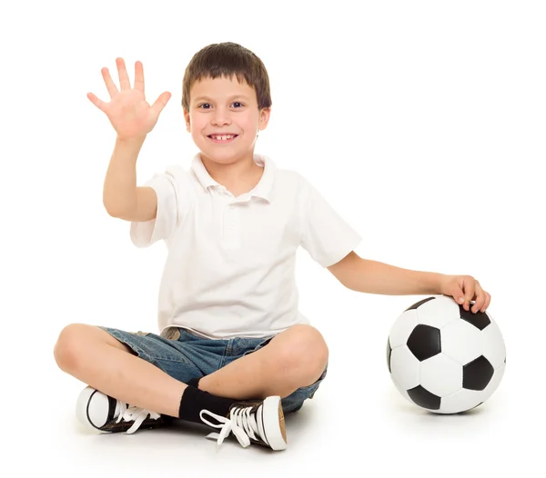 Soccer boy studio isolated — Stock Photo, Image