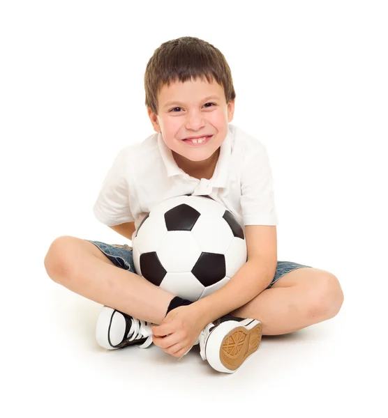 Soccer boy studio isolated — Stock Photo, Image