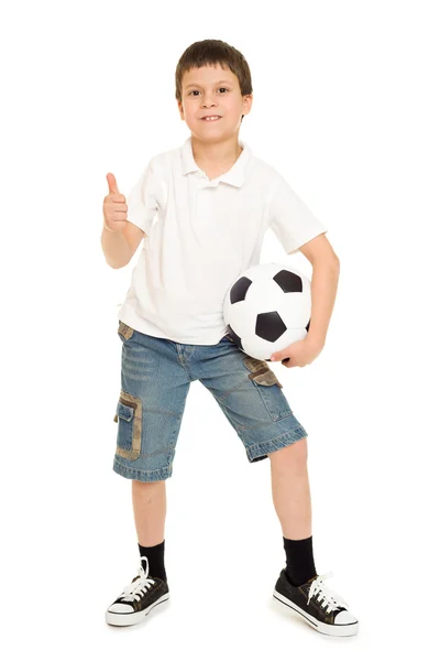 Soccer boy studio isolated — Stock Photo, Image