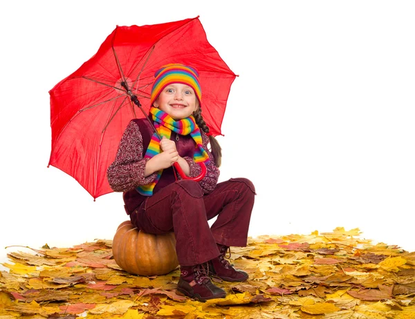 Ragazza su autunno lascia studio sparare — Foto Stock