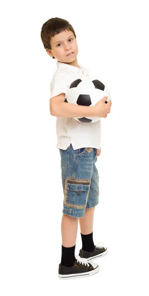 Soccer boy studio isolerade — Stockfoto