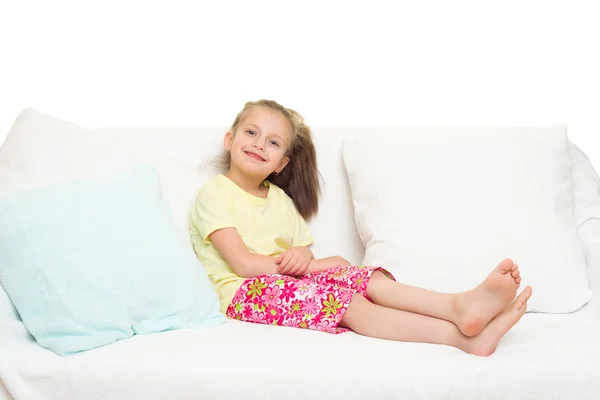 Little girl in bed — Stock Photo, Image