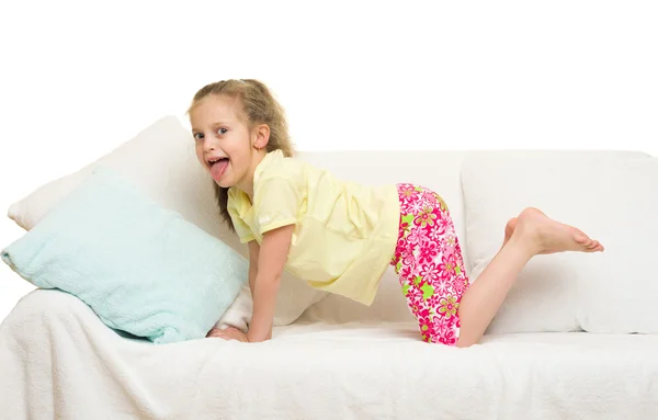 Little girl in bed — Stock Photo, Image