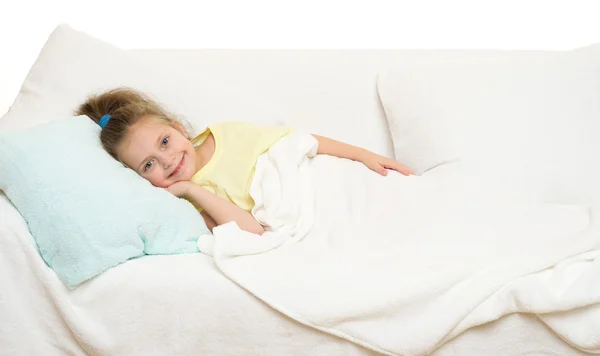 Bambina a letto — Foto Stock