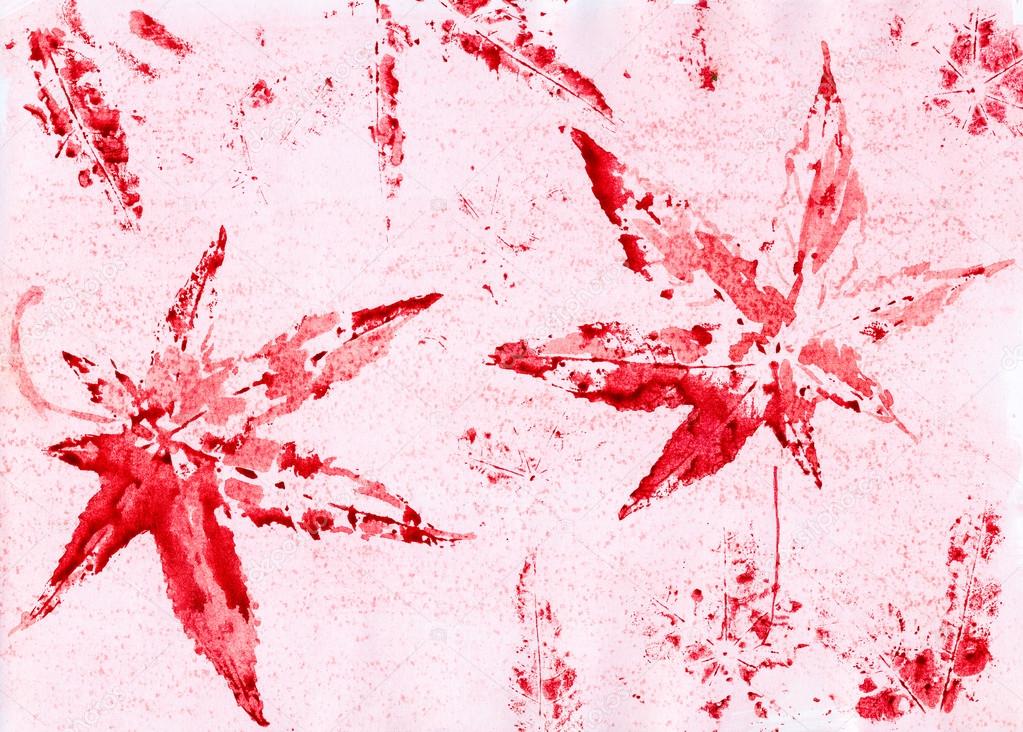 Jesienne Liście Drukuj Akwarela Na Papierze Rysunek Dziecka