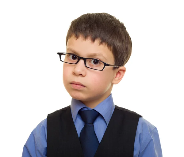 Retrato de um menino em terno de negócios — Fotografia de Stock