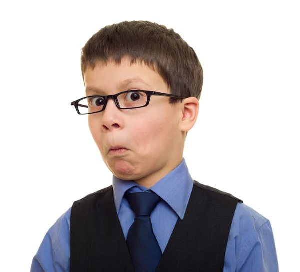 Retrato de um menino em terno de negócios — Fotografia de Stock